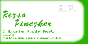 rezso pinczker business card